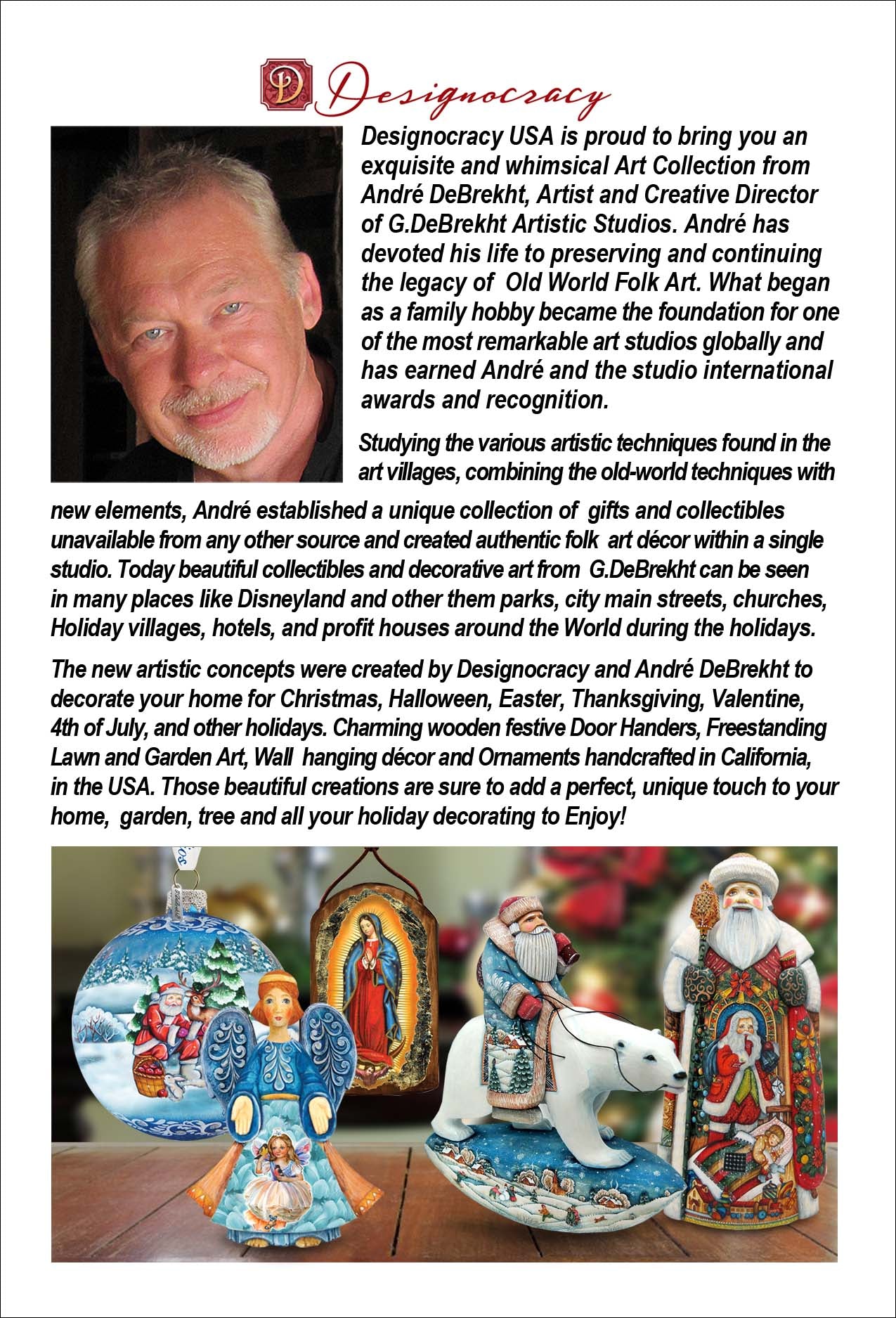Spooky pumpkins Clip-On Eco Wood Decorative Ornaments Set of 6 by G. Debrekht - Halloween Decor - 8090019C-S6