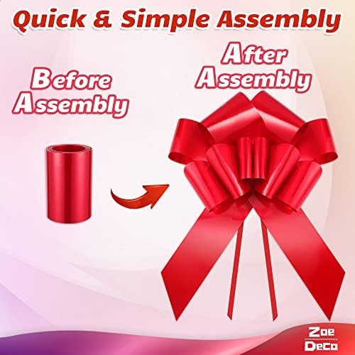 Big Car Bow - Red, 30 Inch - Giant Car Bow for Birthday, Christmas, Wedding Reception, Surprise Party - Large Gift Wrapping for Huge Present