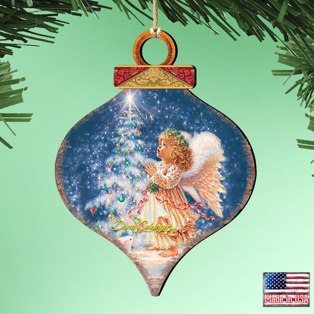 Light of Christmas Angel Wooden Ornaments by Gelsinger - Nativity Holiday Decor - 8031152-0703