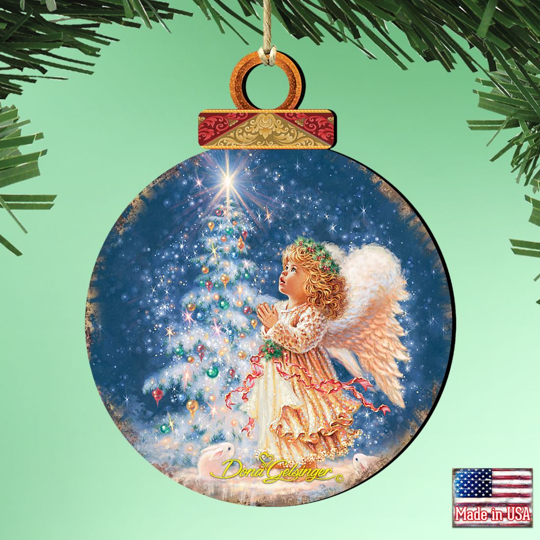 My Christmas Wish Angel Wooden Ornaments by Gelsinger - Nativity Holiday Decor - 8021152-0703