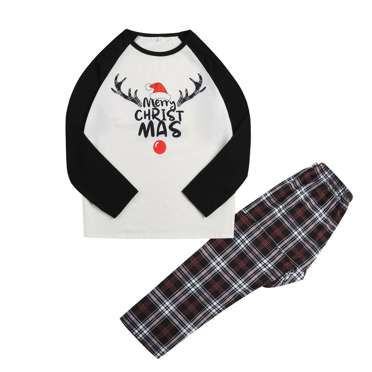 Christmas Elk Printing Parent-child Wear Long-sleeved Pajamas Set Homewear