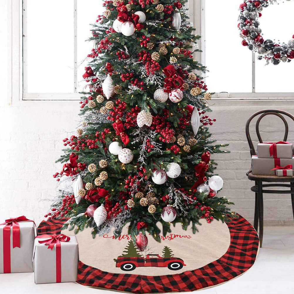 Linen Christmas Tree Skirt 120CM Decor