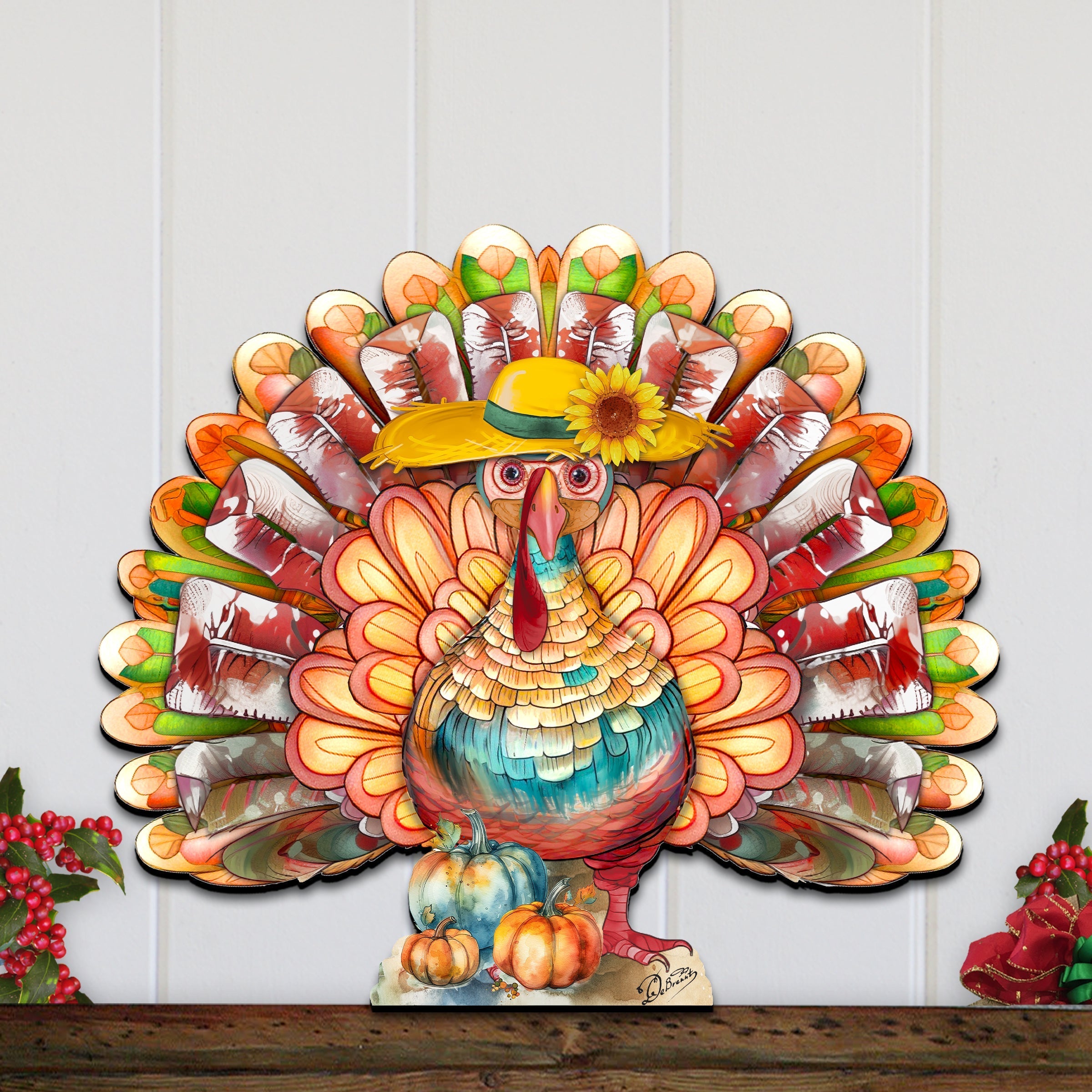 Thanksgiving Turkey Holiday Door Decor  by G. Debrekht - Thanksgiving Halloween Decor  - 8611055H