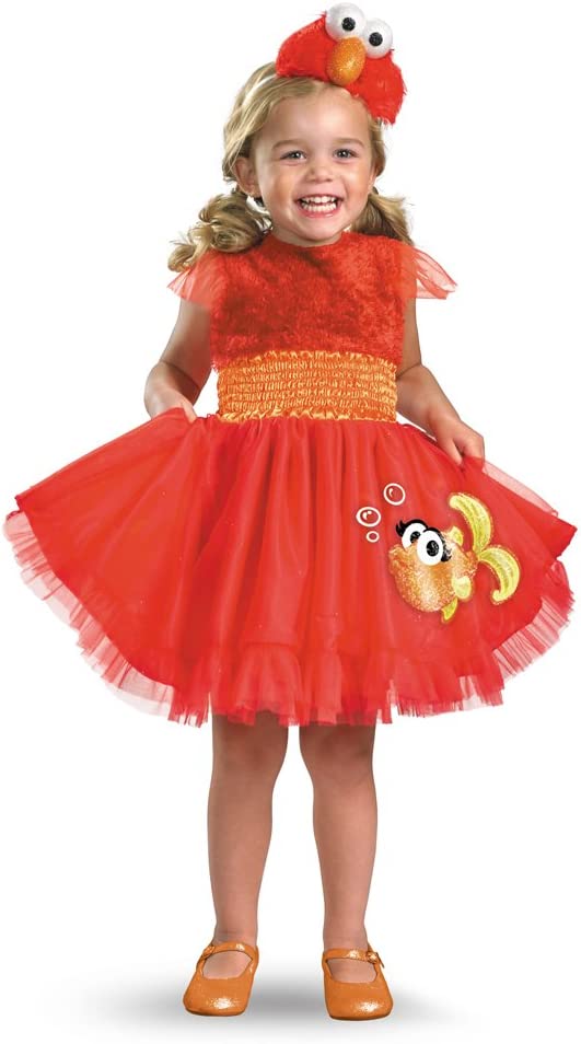 Frilly Elmo Sesame Street Dress Red Girls Deluxe Toddler Costume