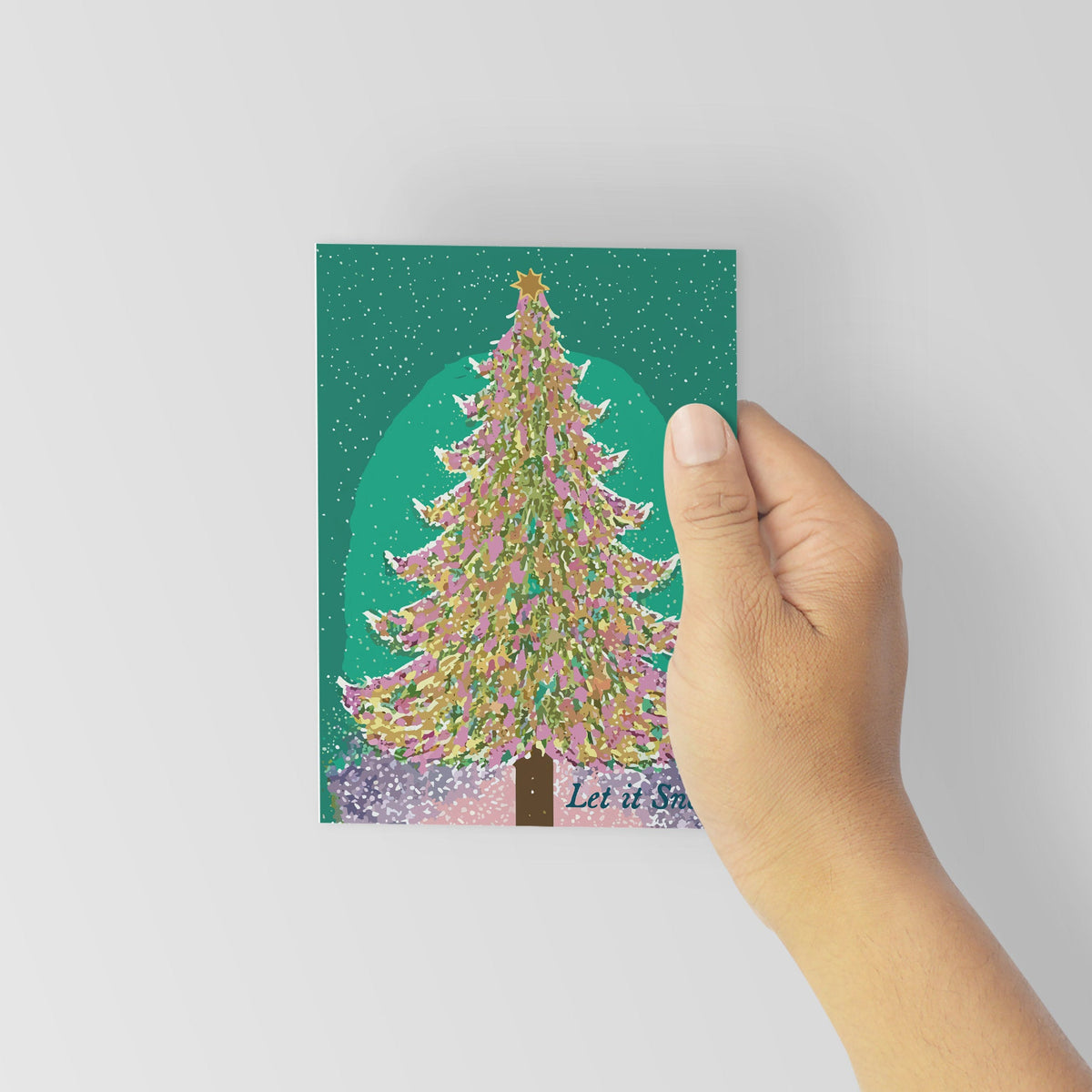 Let It Snow Christmas Tree Greeting Cards, Set of 24