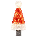 4 Ft Artificial Christmas Tree Santa Hat Xmas Tree with 300 Branch Tips Red