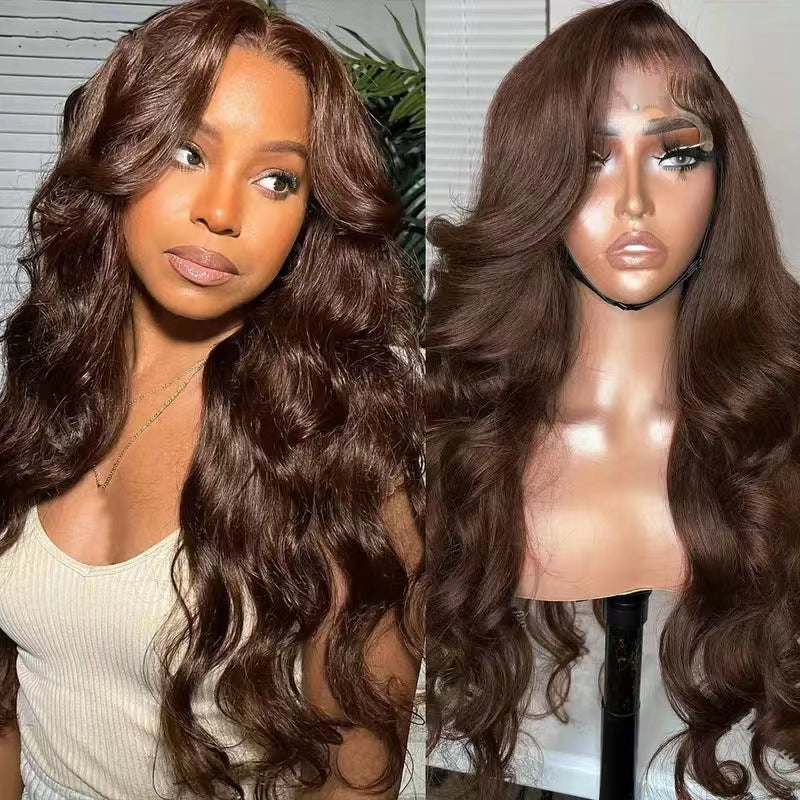 Dark Brown Large Wave Lace Front Wig Synthetic Headpiece