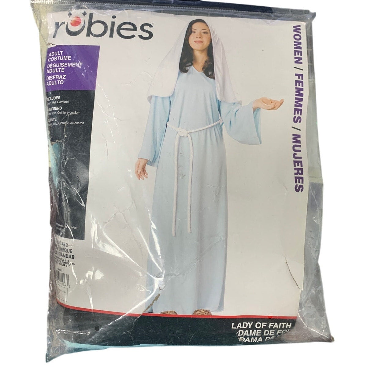 Rubies Womens Size 8/10 Lady Of Faith Mary Halloween Blue Dress Adult Costume