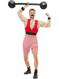 Deluxe Strongman Costume, Red & White Men's Costume
