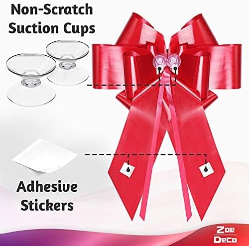 Big Car Bow - Red, 30 Inch - Giant Car Bow for Birthday, Christmas, Wedding Reception, Surprise Party - Large Gift Wrapping for Huge Present