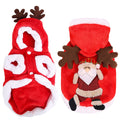 Pet Christmas Clothes Santa Claus Reindeer Antlers Costume Winter Outfit New Year Coat For Small Medium Dogs Cats Available in S/M/L/XL