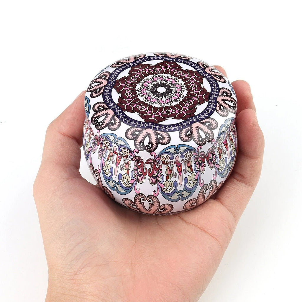 Flower Pattern Candle Making Tinplate Jars - Eco-Friendly & Durable