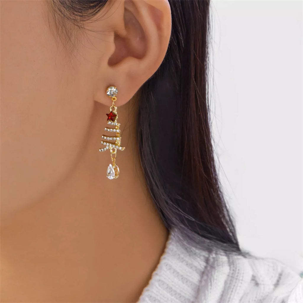 18K Gold-Plated Christmas Tree Earrings
