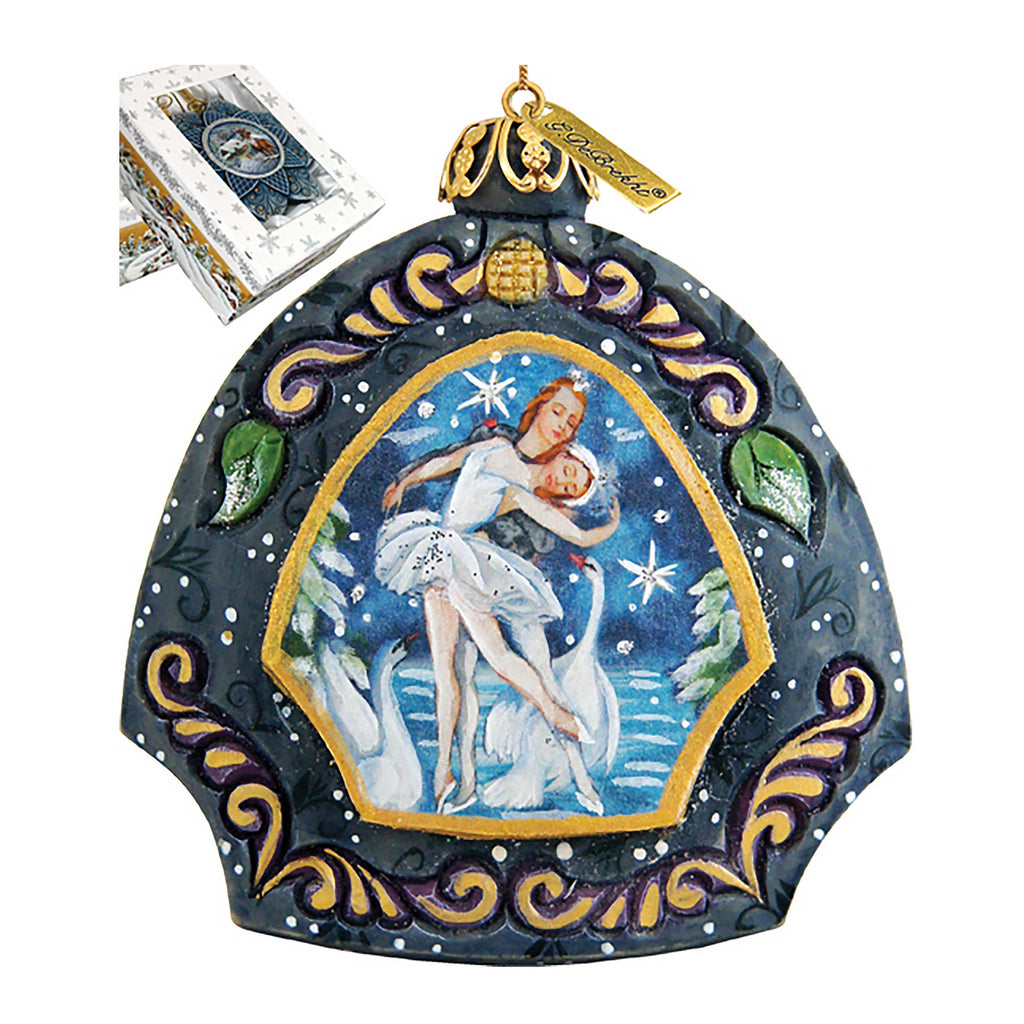 Swan Lake Sculpted Hand-Painted Christmas Ornament by G. DeBrekht - Love Family Kids Decor - 6102834