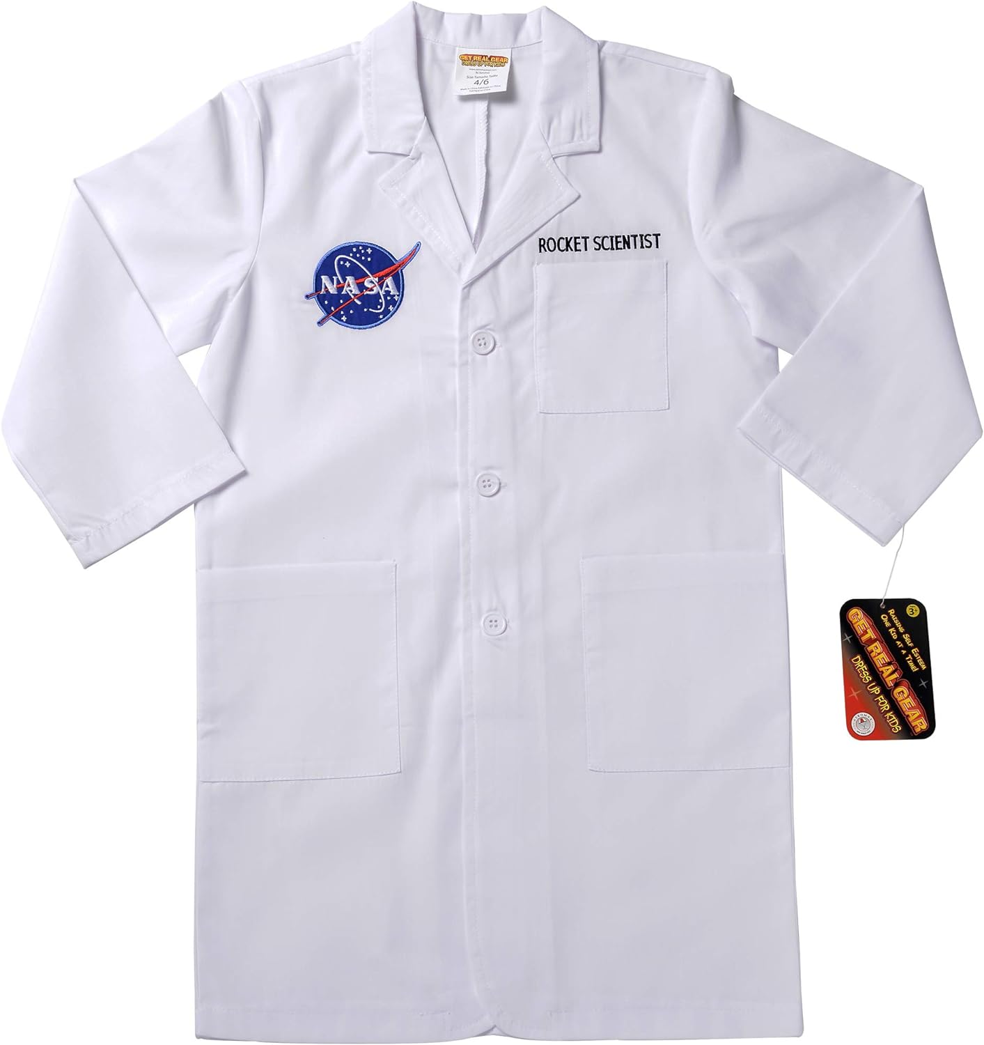 NASA Rocket Scientist Costume Lab Coat Size 8-10