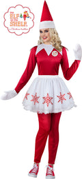 Elf on the Shelf Lady Elf Christmas Jumpsuit Adult Costume