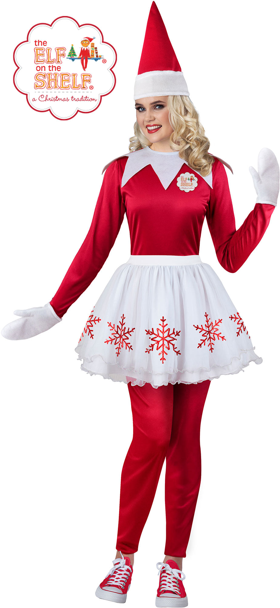 Elf on the Shelf Lady Elf Christmas Jumpsuit Adult Costume