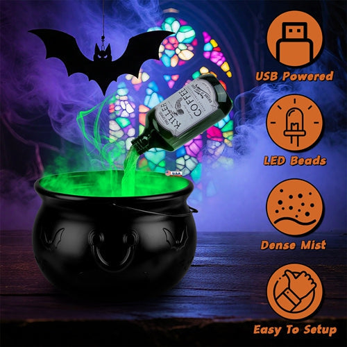 Halloween Floating Bottle Set with Witch’s Cauldron & Mist Maker