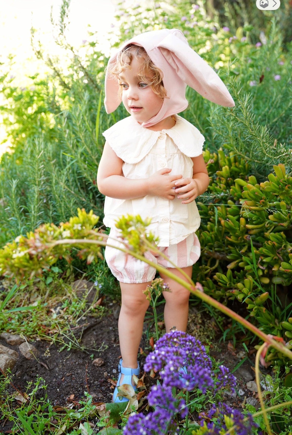 Pink Bunny Bonnet and Bunny Tail Set