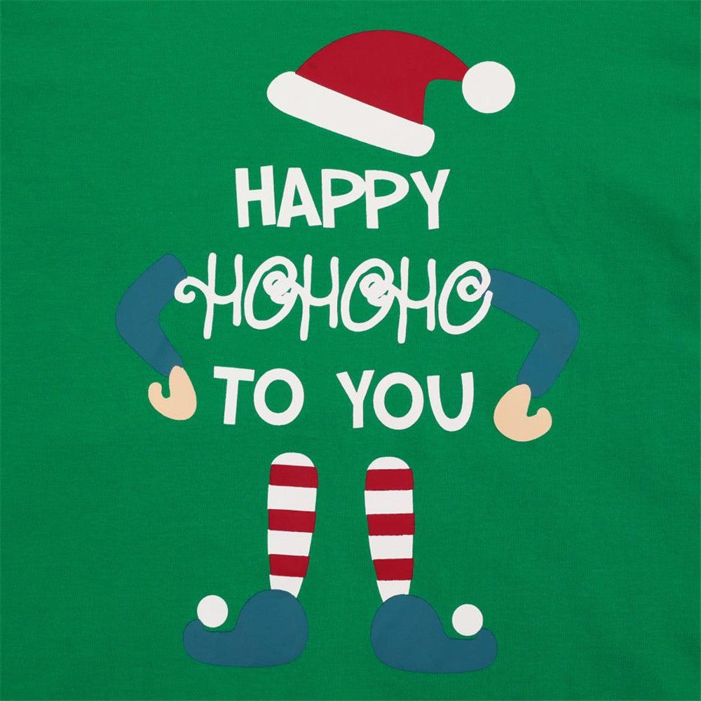 Set Christmas Puppet Print Parent-child Outfit