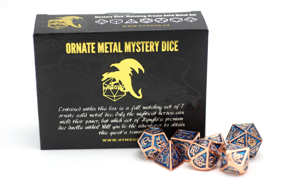 Solid Metal Molded Mystery Box Dice Set