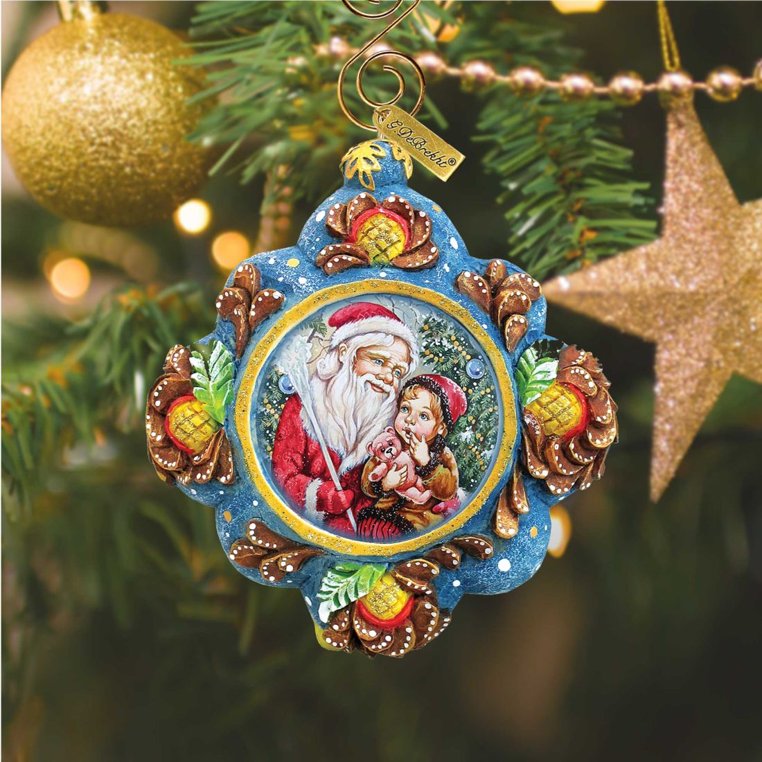 Sharing Secrets Sculpted Hand-Painted Christmas Ornament by G. DeBrekht - Love Family Kids Decor - 6102543