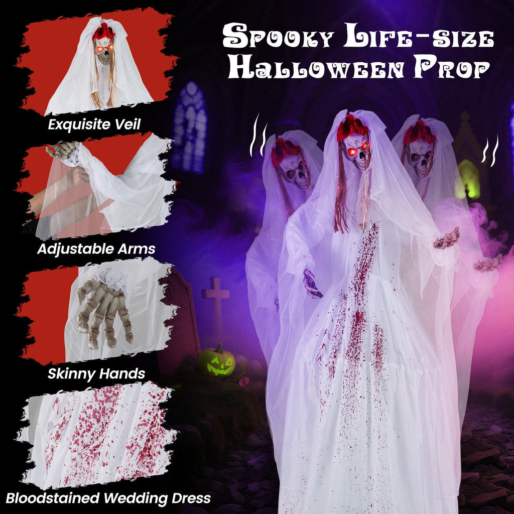 Halloween Animatronic Standing Bride 7.2 FT Haunted House Decoration