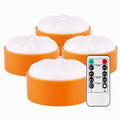 4 Pack Halloween LED Pumpkin Lights Battery Operated Halloween Decoration Lights with 2 Light Modes 4 Timer Setting Remorte Control for Party Pumpkin