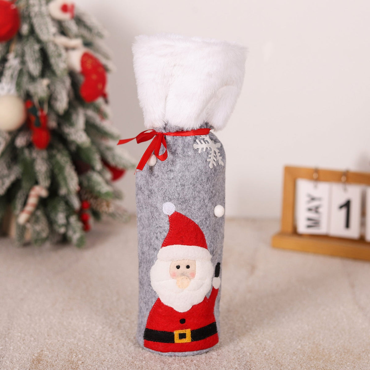 Christmas supplies red wine bottle covers elderly snowmen elk red wine bags household items