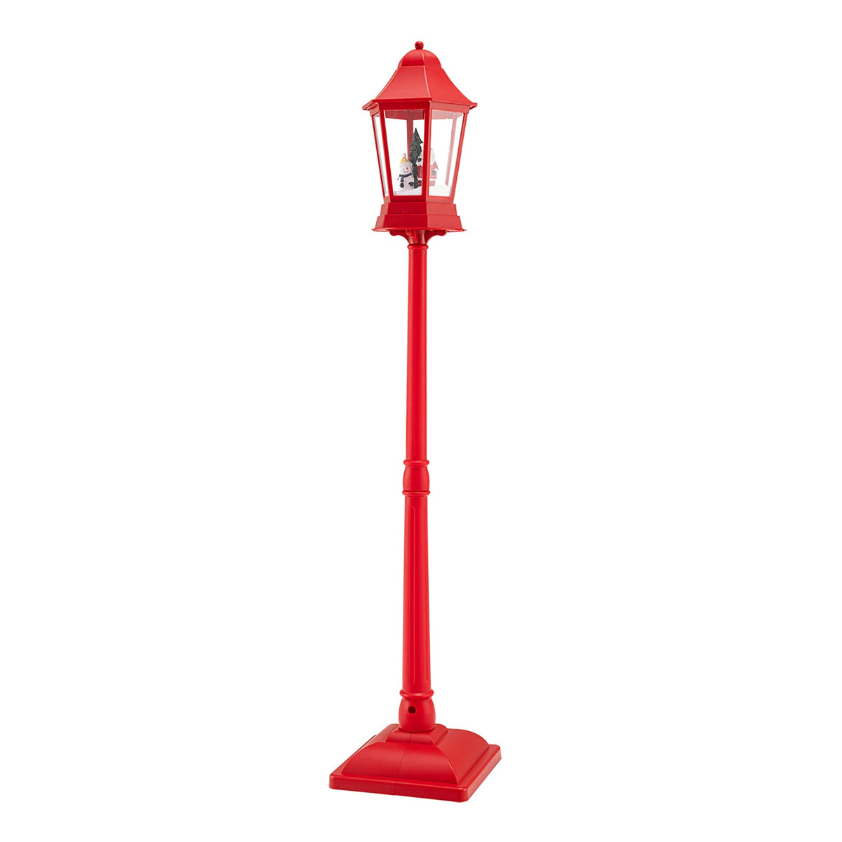 5.3 Feet Musical Christmas Street Lamp with Blowing Snow and LED Lights-Red