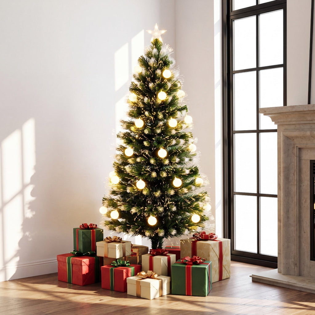 5 FT Pre-Lit Fiber Optic Christmas Tree with LED Lights