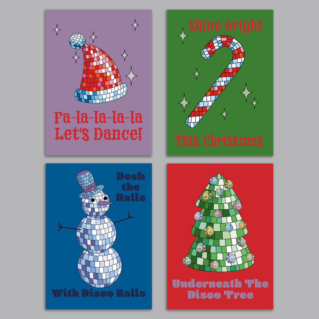Disco Ball Christmas Cards, Set of 24