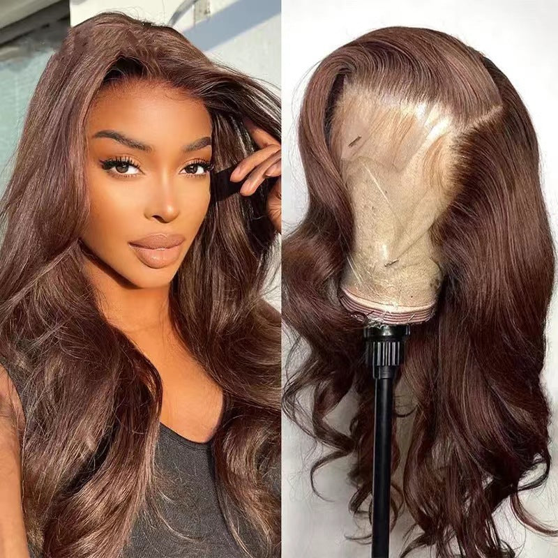 Dark Brown Large Wave Lace Front Wig Synthetic Headpiece