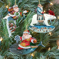 Travel Ride Wooden Ornaments Set of 3 by G. DeBrekht - Christmas Santa Snowman Decor - 8100014S3