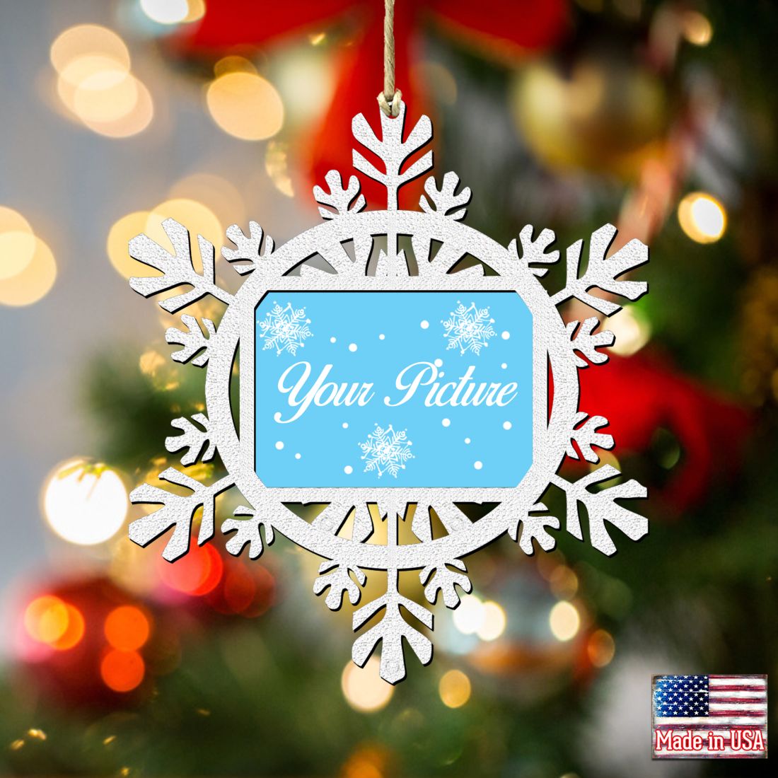 Snowflake Christmas Picture Frame Ornaments - Ornament for Photo by G.DeBrekht - Christmas Decor - 8141151PF