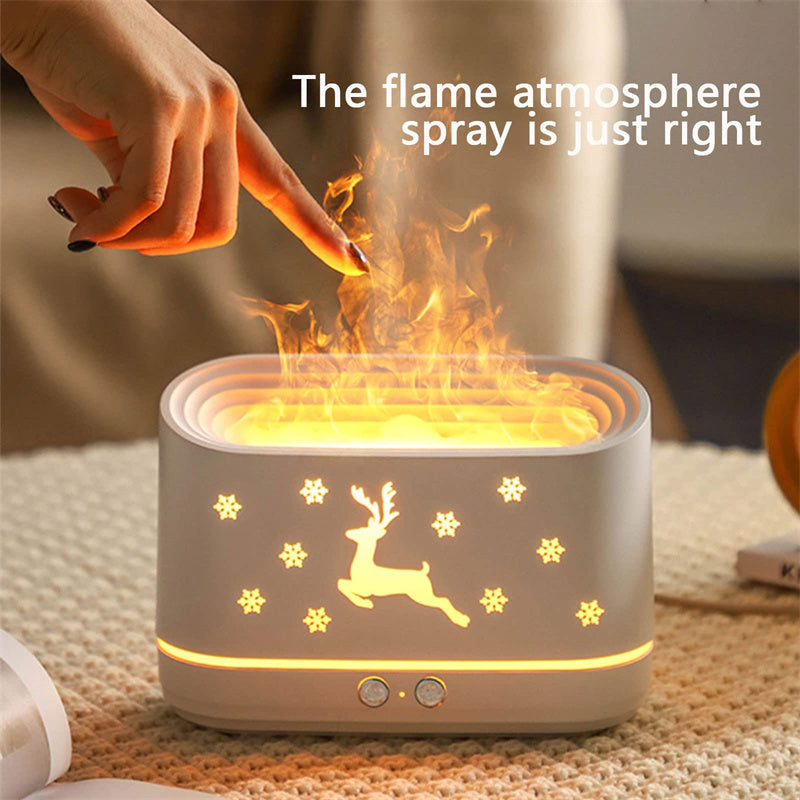Elk Flame Humidifier Diffuser Christmas Lamp