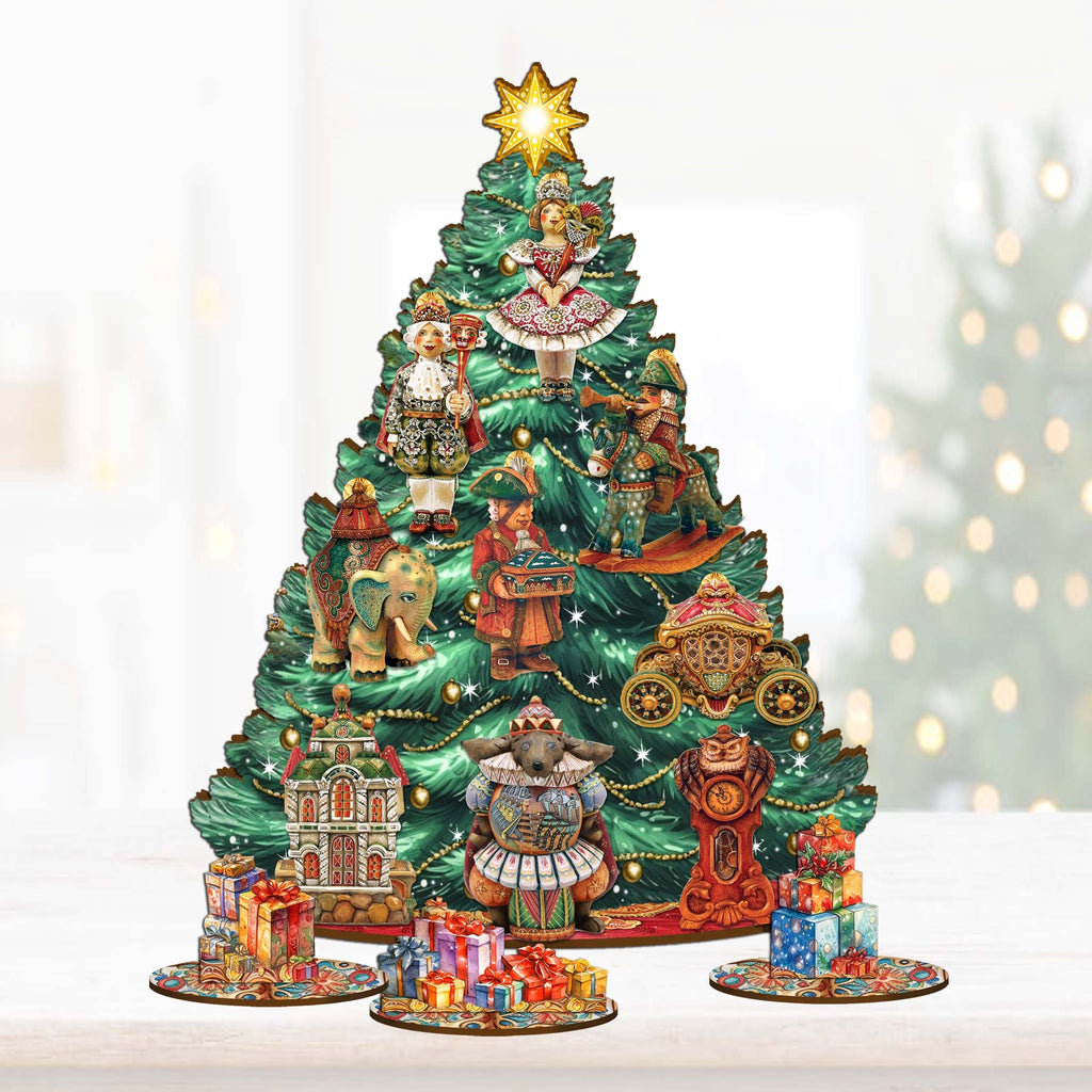 Nutcracker Masquerade Christmas Tree Eco Wood Set by G.DeBrekht Christmas Decor - 8091519