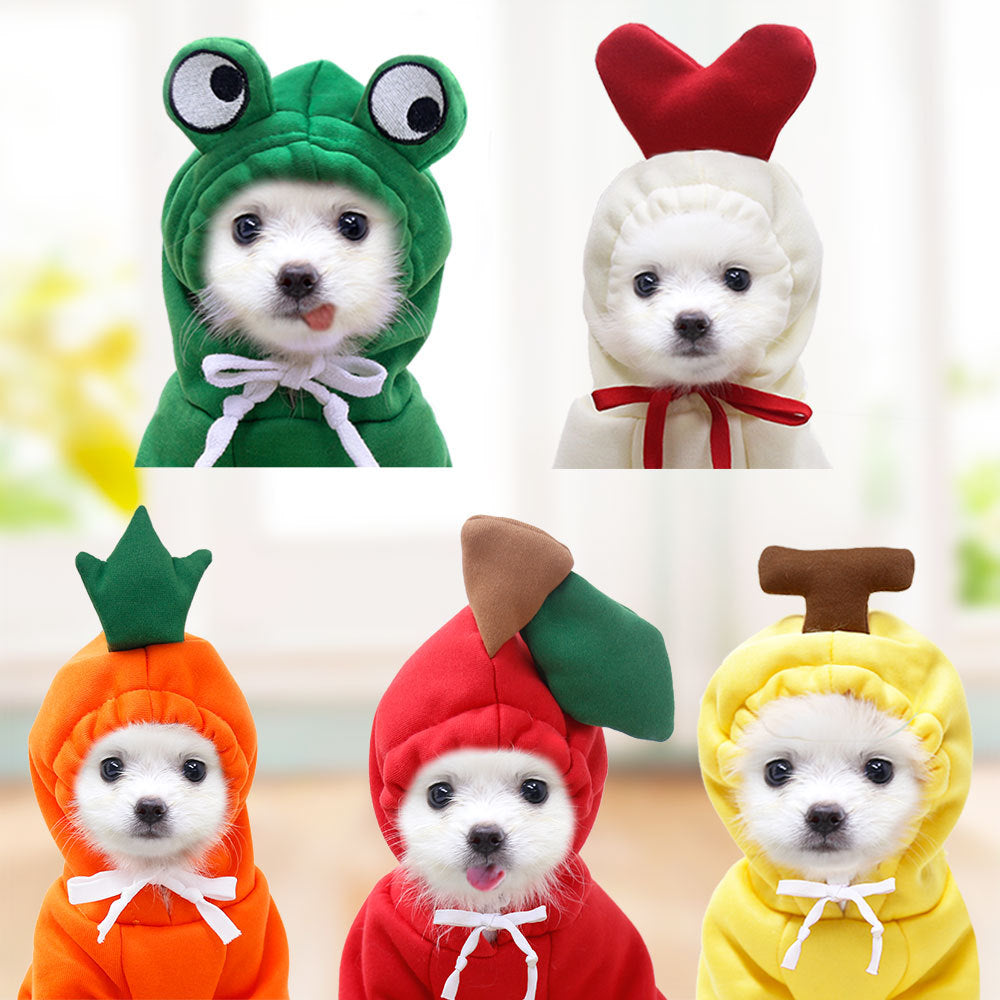 Cute Fruit Dog Clothes for Small Dogs Hoodies Winter Warm