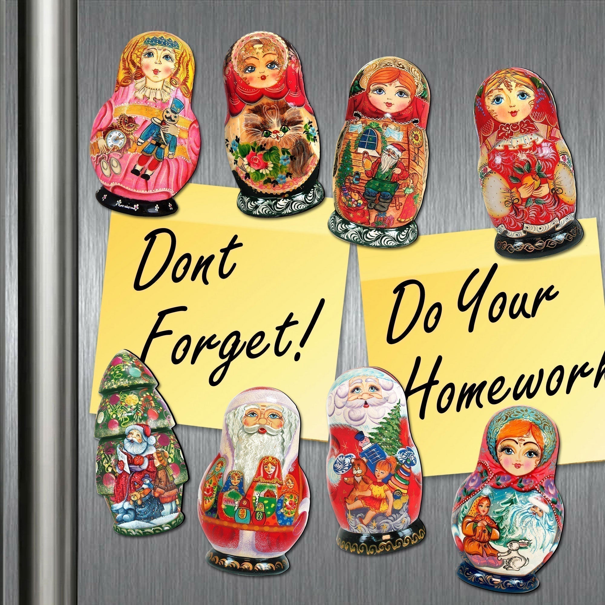 Spooky Halloween Gnome Refrigerator Eco Wood Magnets Set of 3