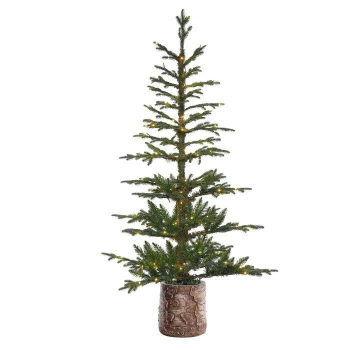 5 ft Lighted Artificial Fir Christmas Tree with 150 LED Lights and Potted Stand