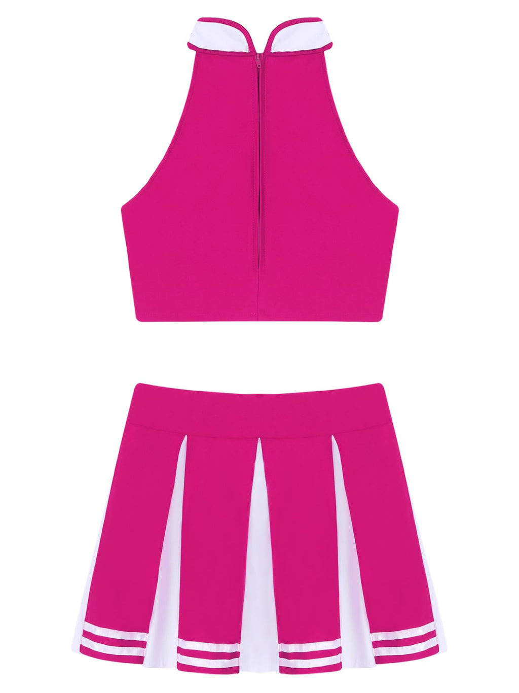 Cheerleader Costume - Women's Crop Top with Pleated Mini Skirt Uniform