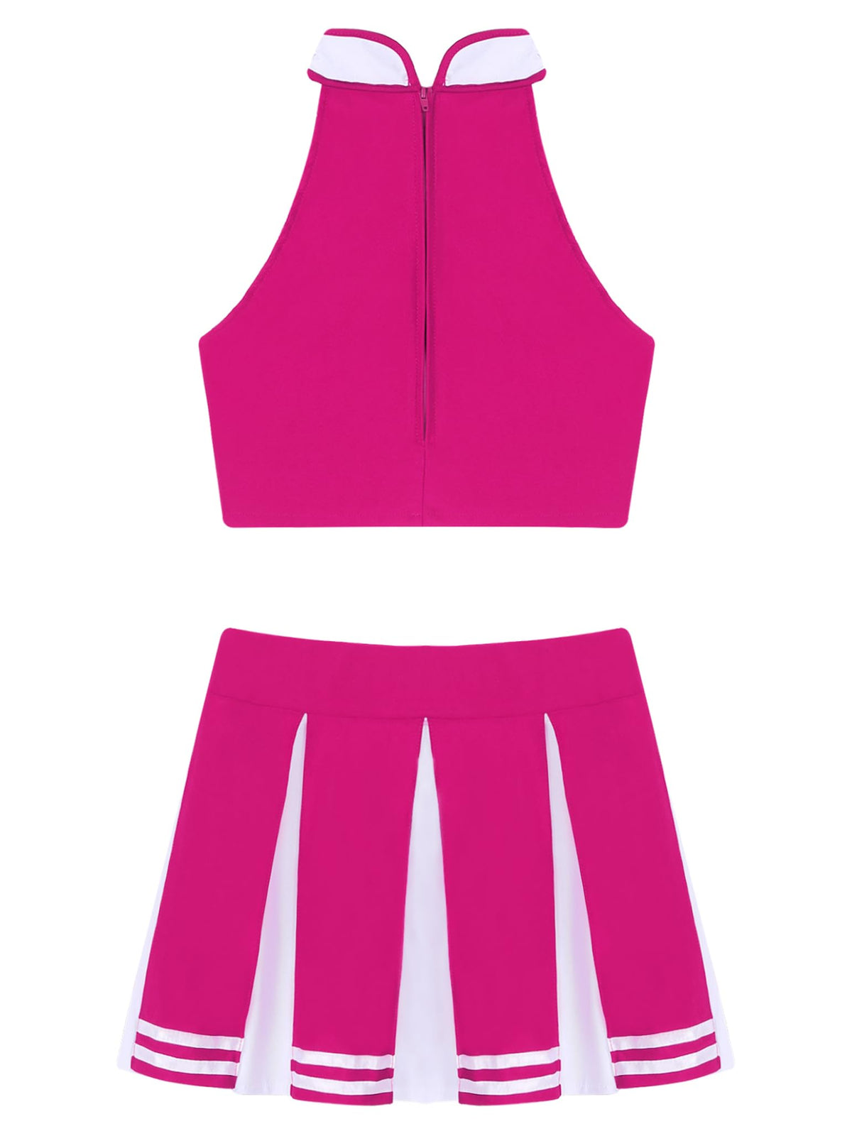 Cheerleader Costume - Women's Crop Top with Pleated Mini Skirt Uniform