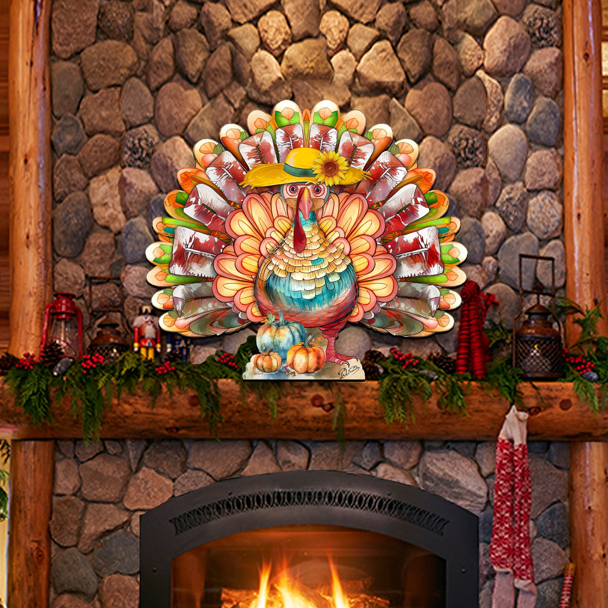 Thanksgiving Turkey Holiday Door Decor  by G. Debrekht - Thanksgiving Halloween Decor  - 8611055H