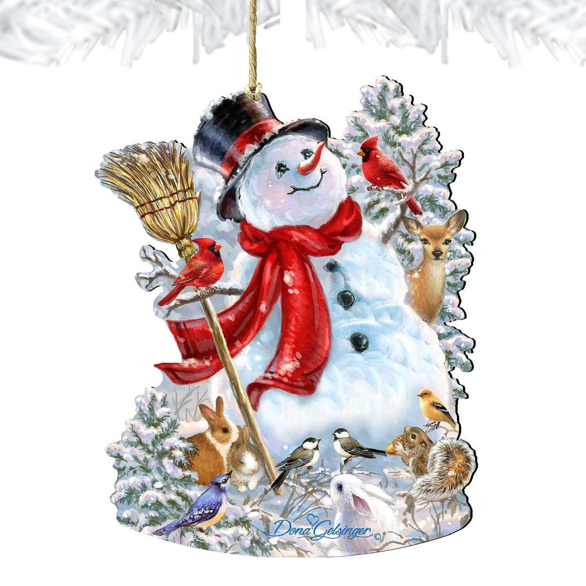 Old Worlds Snowman  Wooden Ornaments by Gelsinger - Christmas Santa Snowman Decor - 8161026-1624