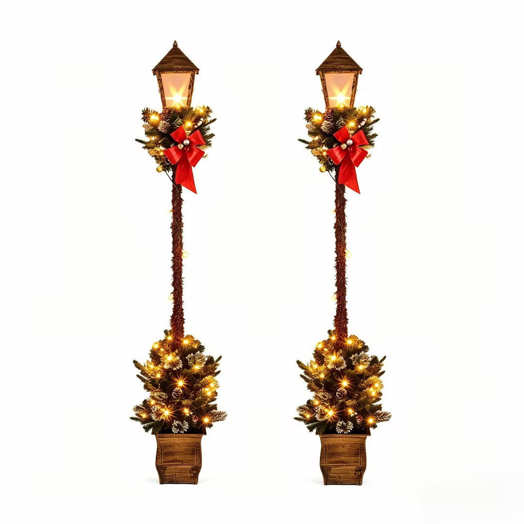 Pre-Lit Christmas Street Lamp Set of 2 - 6.1 Feet Tall