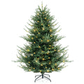 6 FT Pre-Lit Artificial Hinged Xmas Tree with 778 PVC and PE Branch Tips