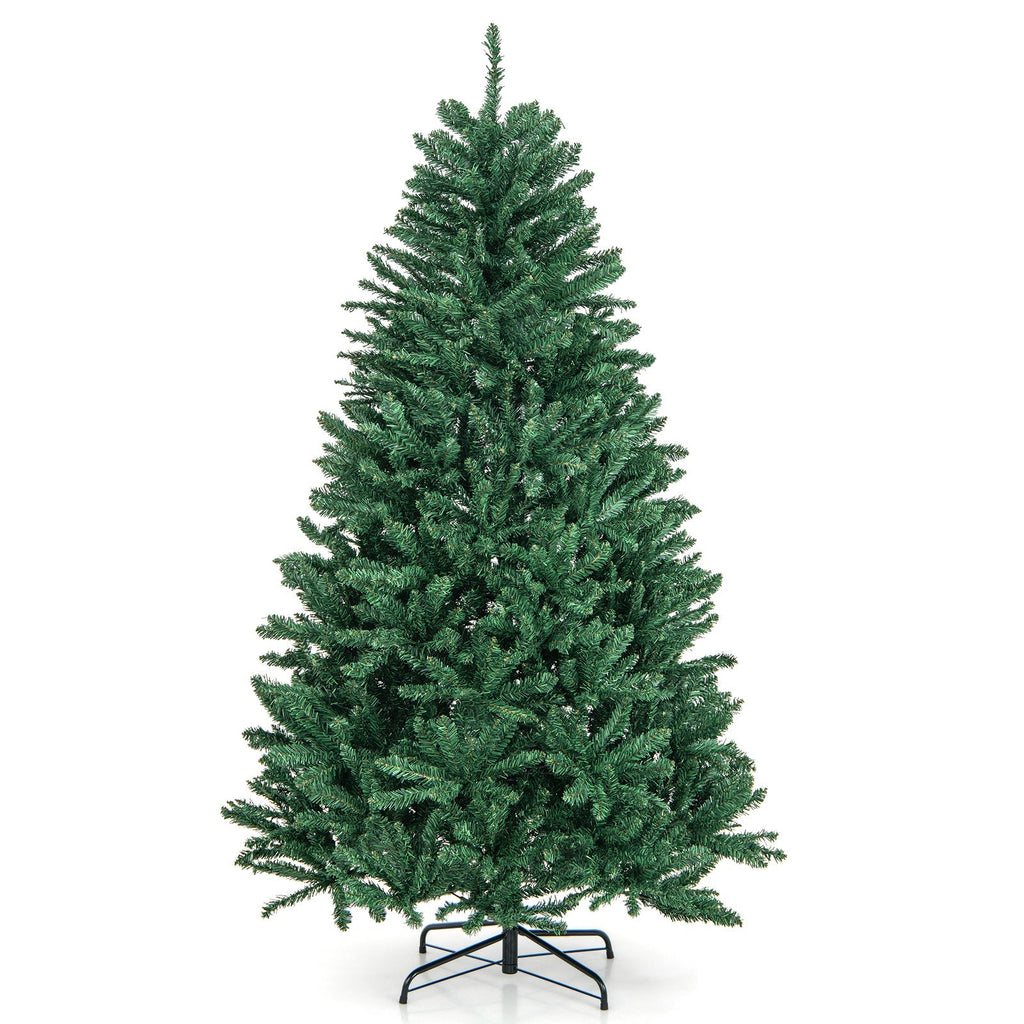 6 Feet Hinged Artificial Christmas Tree with Solid Metal Stand
