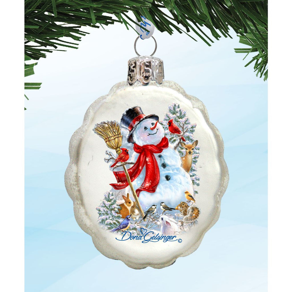 Frosty Forest Friends Mercury Glass Ornament by D. Gelsinger - Christmas Santa Snowman Decor - 778102-1624