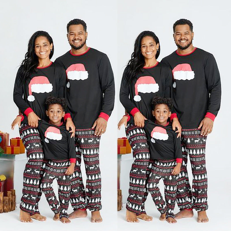 Christmas Printed Long Sleeve Casual Home Parent-child Set