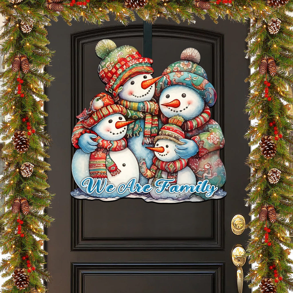 Snowman's Family Holiday Door Decor  by G. Debrekht - Christmas Decor - 8611057H